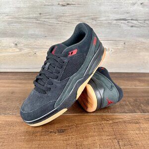 Nike Air Jordan Flight Court Mens Size 10 Black Red Gum Medium Brown HF3255 001